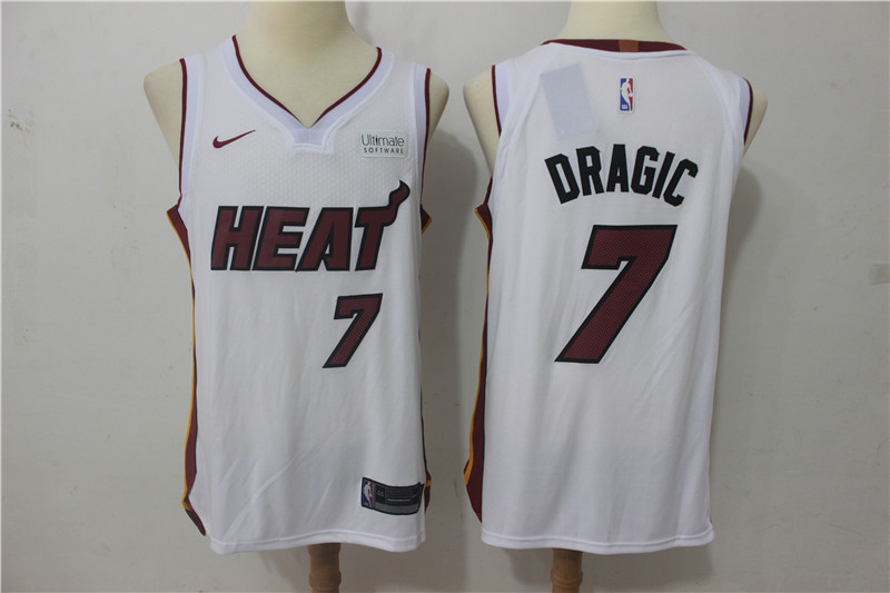 Men Miami Heat #7 Dragic White Game Nike NBA Jerseys->->NBA Jersey